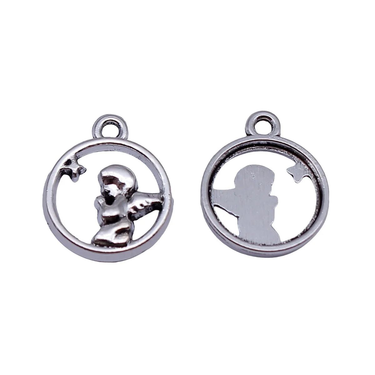 17x14mm 1.1g Antique Silver Zinc Alloy Praying Angel Charm Pendant for DIY Necklace Jewelry Making