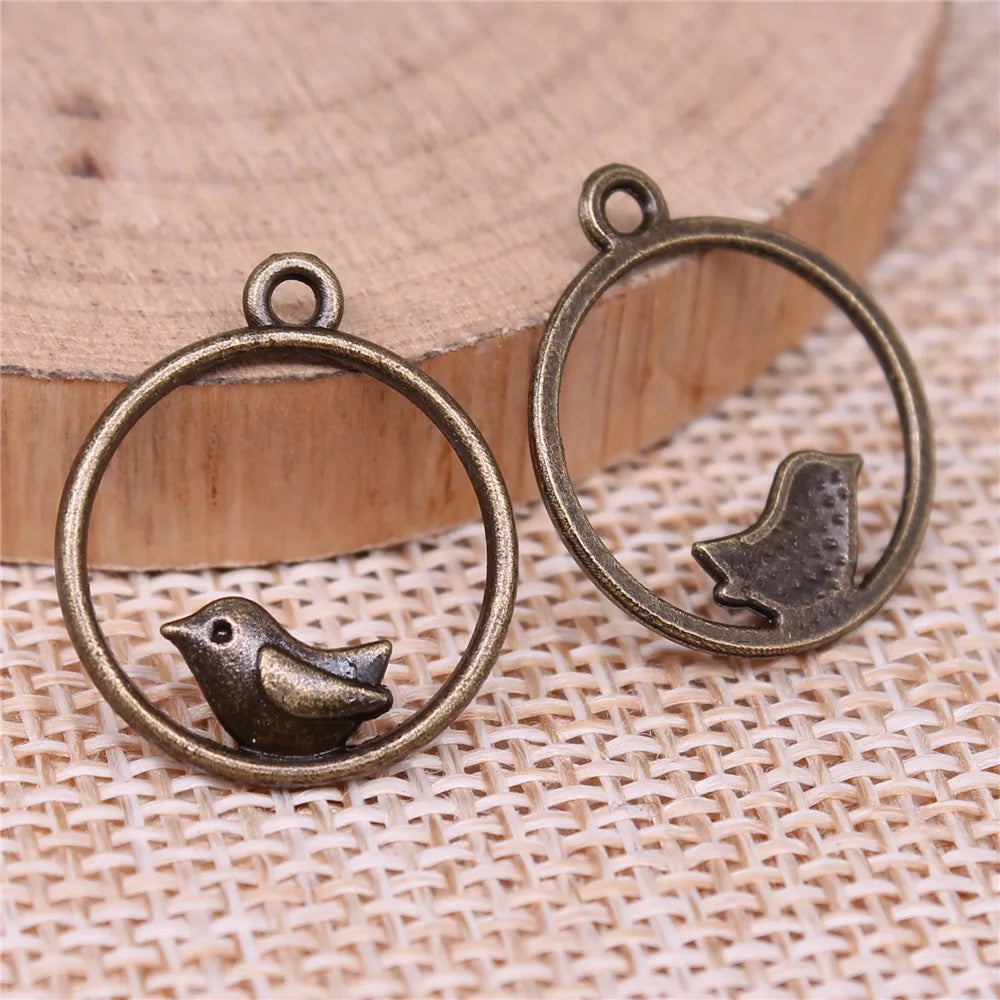 18x20mm 0.7g Multicolor Zinc Alloy Bird Charm Pendant for DIY Necklace Bracelet Making