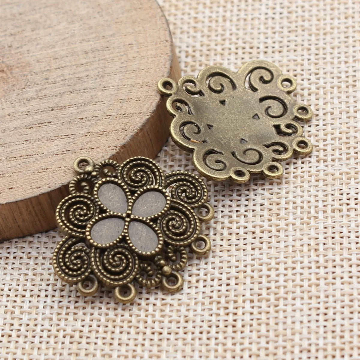 30x29.5mm 4.1g Multicolor Zinc Alloy Earring Connector Charm Jewelry Findings for DIY Earrings Making