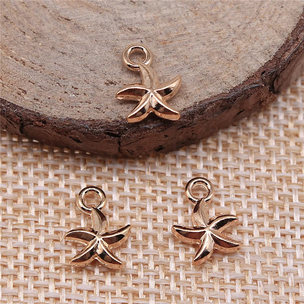 12x7mm 0.5g Multicolor Zinc Alloy Starfish charm pendant for earrings bracelet DIY jewelry making