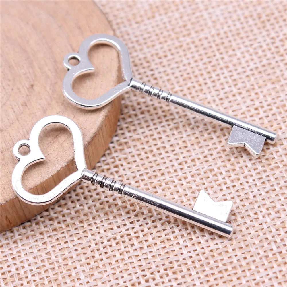 46mm 2g Multicolor Zinc Alloy Key Charm Pendant for DIY Necklace Bracelet Jewelry Making
