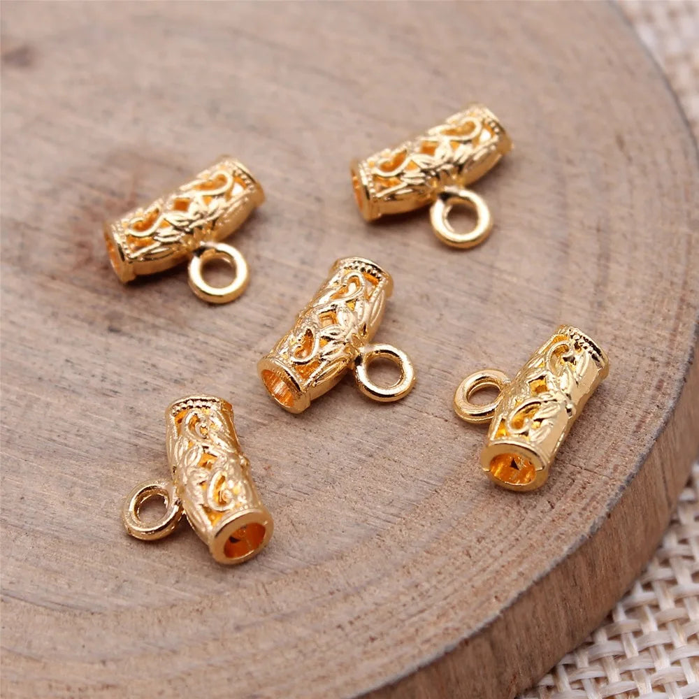 8x10mm 0.35g Multi Color Zinc Alloy Hollow Pattern Three Way Bail Connector for DIY Necklace Bracelet