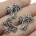 20x19mm 0.9g Antique Silver Zinc Alloy Palm Tree Coconut Tree Charm Pendant for DIY Jewelry Making