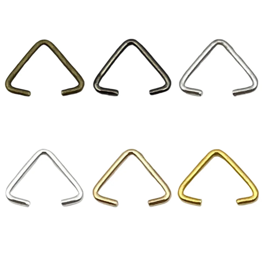 Iron Triangle Wire Buckle Connector Ring Jewelry Findings for DIY Bag Necklace Making