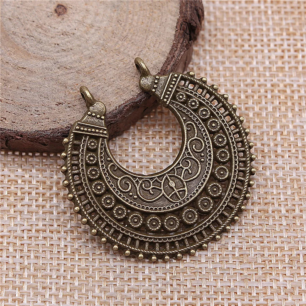 38x37mm 5g Multicolor Zinc Alloy Half Moon Earring Connector Charms for DIY Earrings Jewelry Making