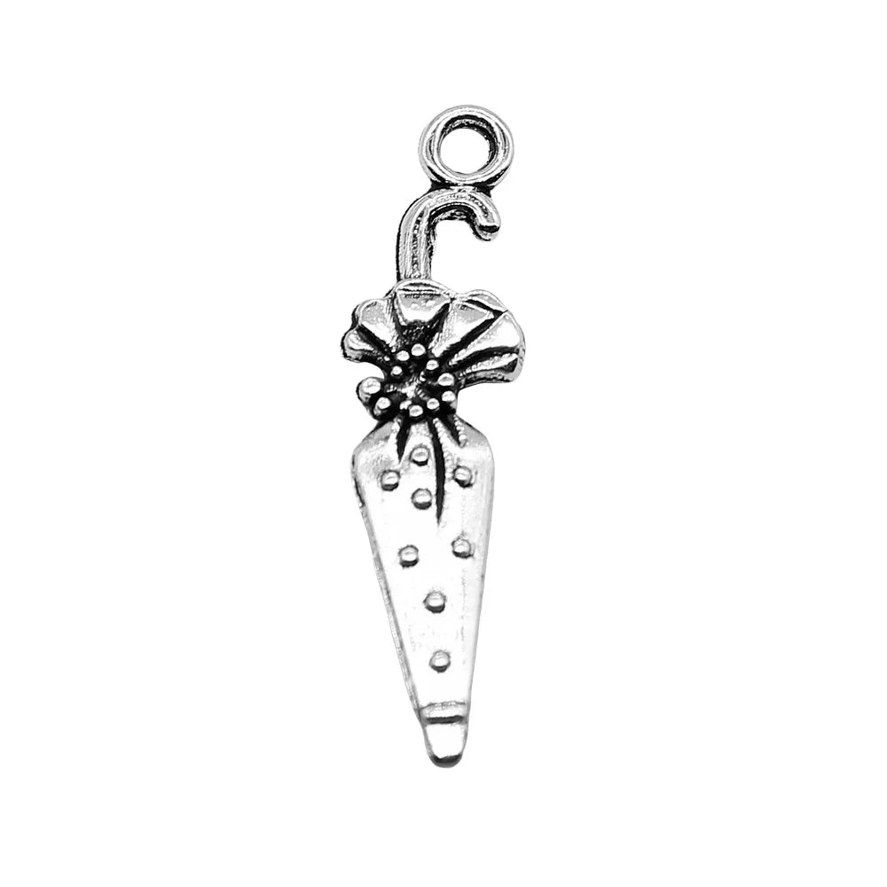 7x26mm 0.6g Multicolor Zinc Alloy Umbrella Charm Pendant for DIY Necklace Bracelet Earring Making
