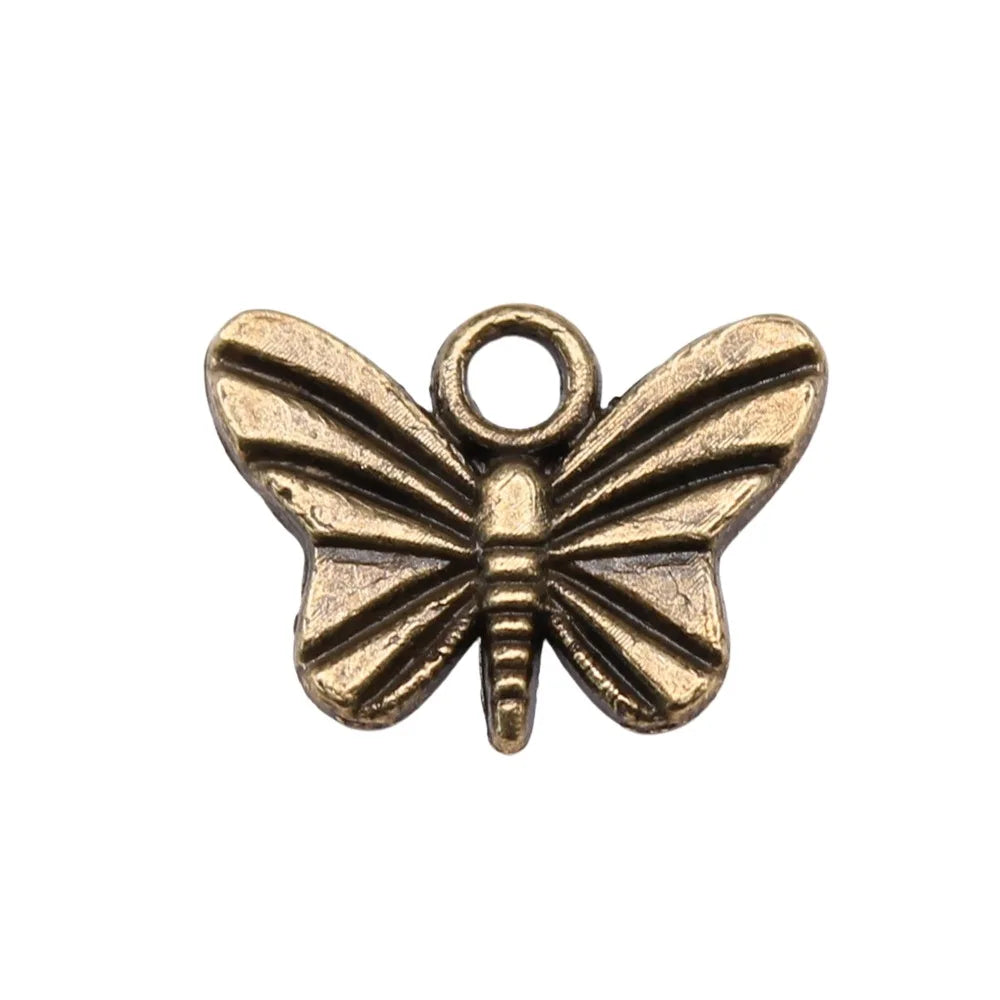 11x7mm 0.8g Multicolor Zinc Alloy Butterfly Charm Pendant for DIY Necklace Bracelet Jewelry Making