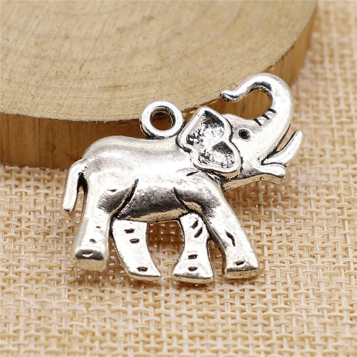 33x30mm 10g Antique Silver Zinc Alloy Elephant Charm Pendant for DIY Necklace Bracelet Making