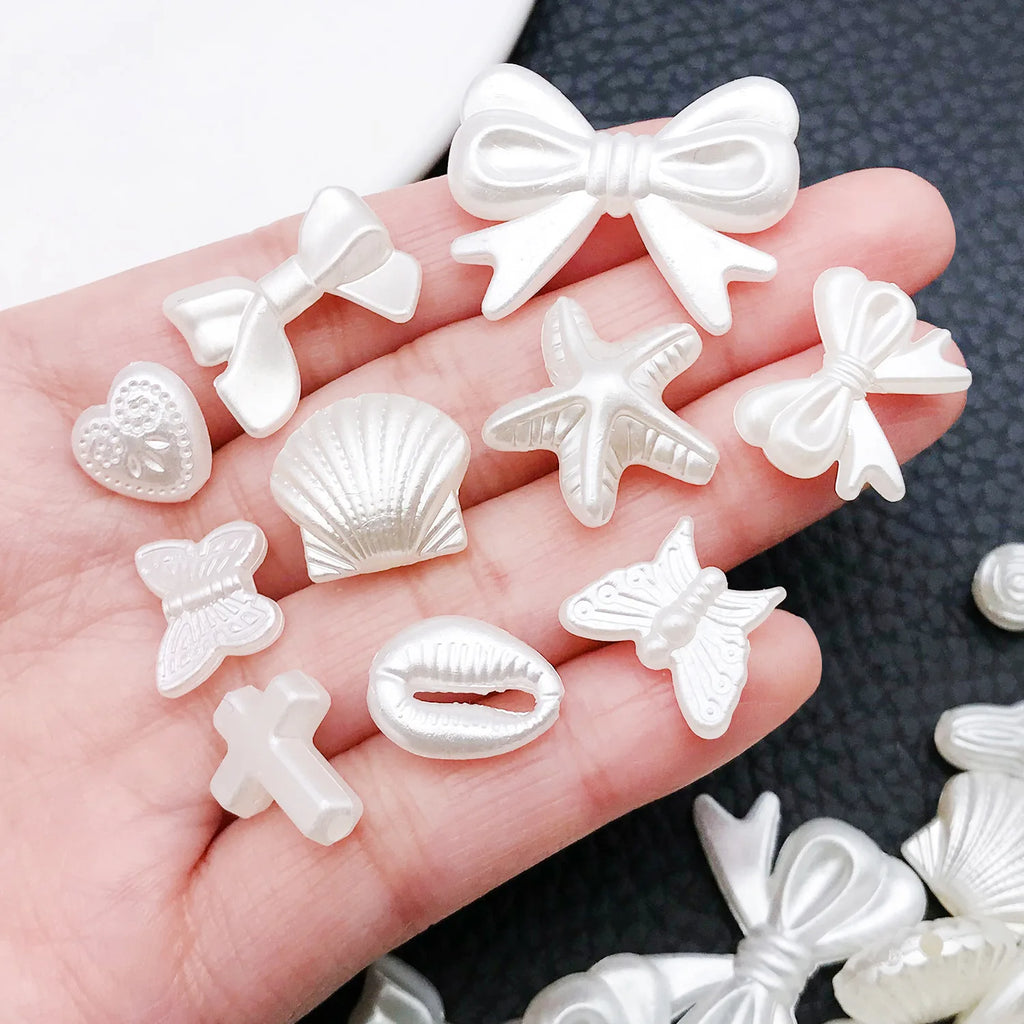 Acrylic Butterfly Shell Heart Double Sided Loose Spacer Beads for DIY Jewelry Accessories
