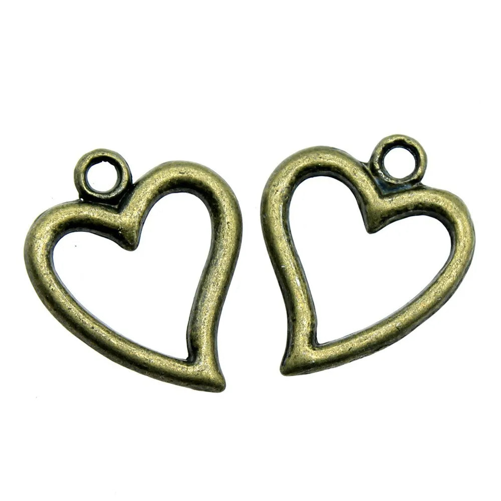 18x15mm 1g Multicolor Zinc Alloy Small Heart Charm Pendant for DIY Necklace Bracelet Jewelry Making