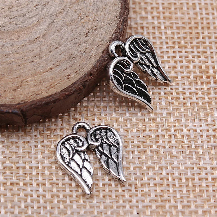 15x17mm 1.3g Zinc Alloy Wing Charm Pendants for DIY Bracelet Necklace Jewelry Making