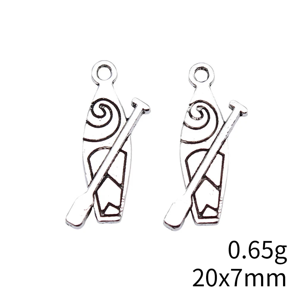 20x7mm 0.65g Antique Silver Zinc Alloy Small Boat Charm Pendant for DIY Necklace Bracelet Making