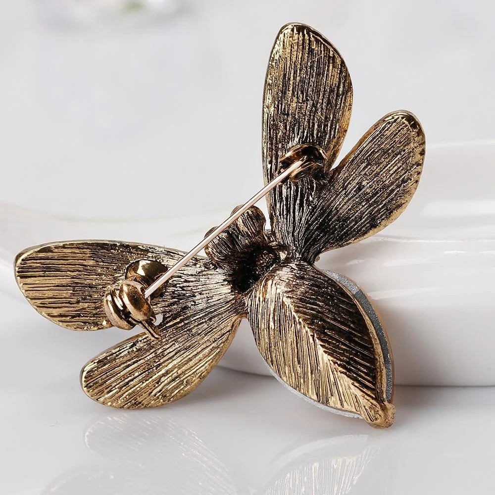 Luxury Rhinestone Bee Brooch For Women, Alloy Crystal Insect Lapel Pin Corsage Suit Accessory Gift