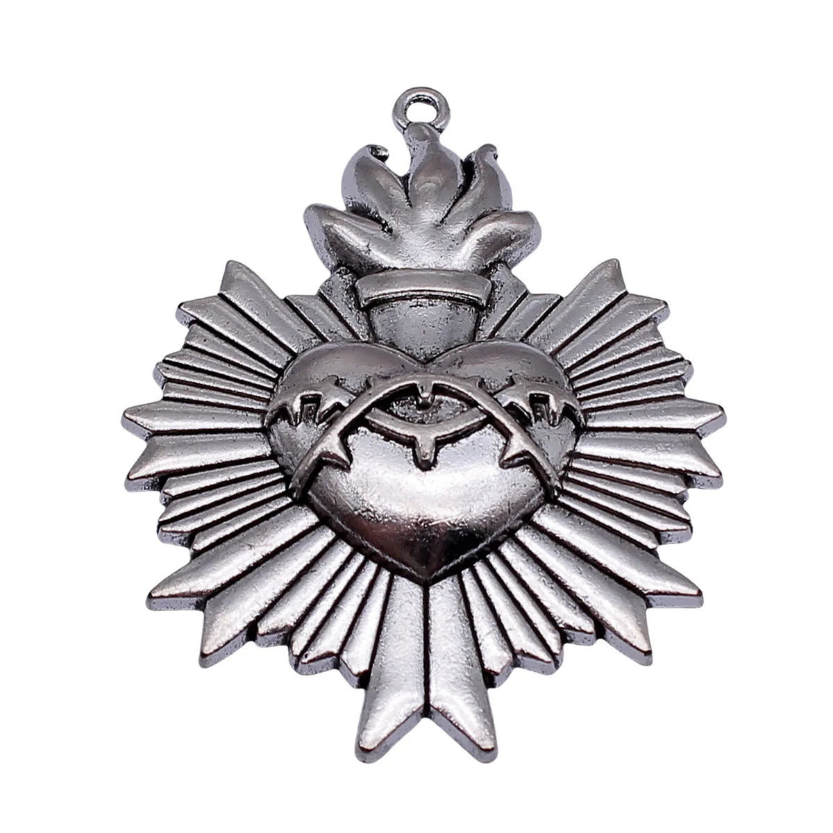 64x50mm 12.3g Antique Silver Zinc Alloy Gothic Heart Charm Pendant for DIY Necklace Jewelry Making
