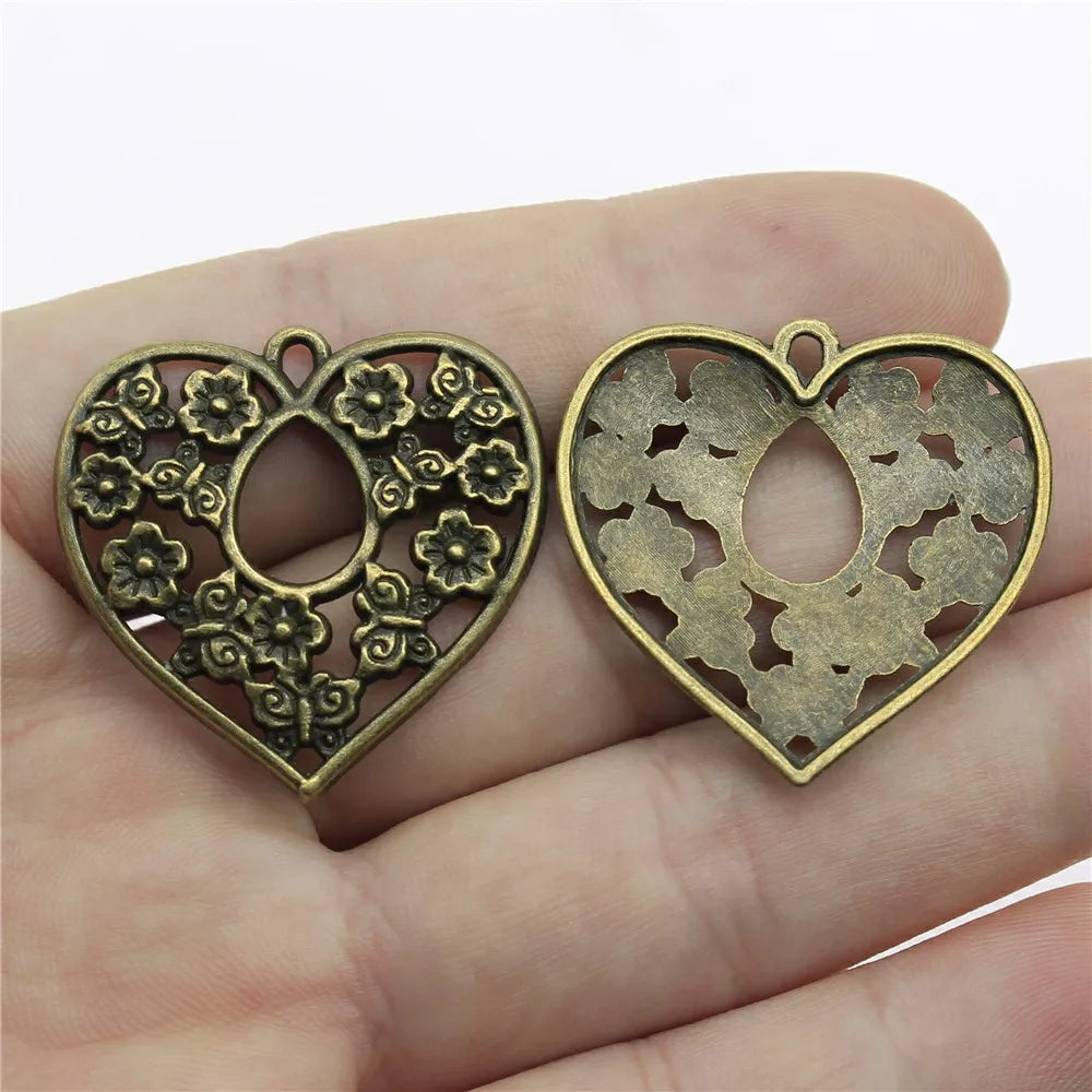 30x30mm 3.6g Multicolor Zinc Alloy Flower Heart Charm Pendant for DIY Handmade Jewelry Making