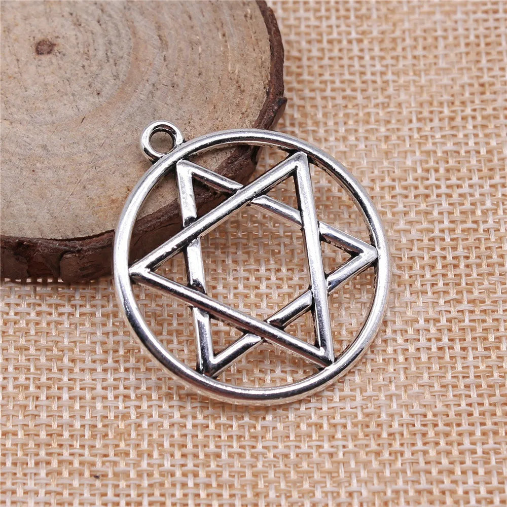 39x35mm 5g Multicolor Zinc Alloy Hexagram Charm Pendant for DIY Jewelry Making and Accessories