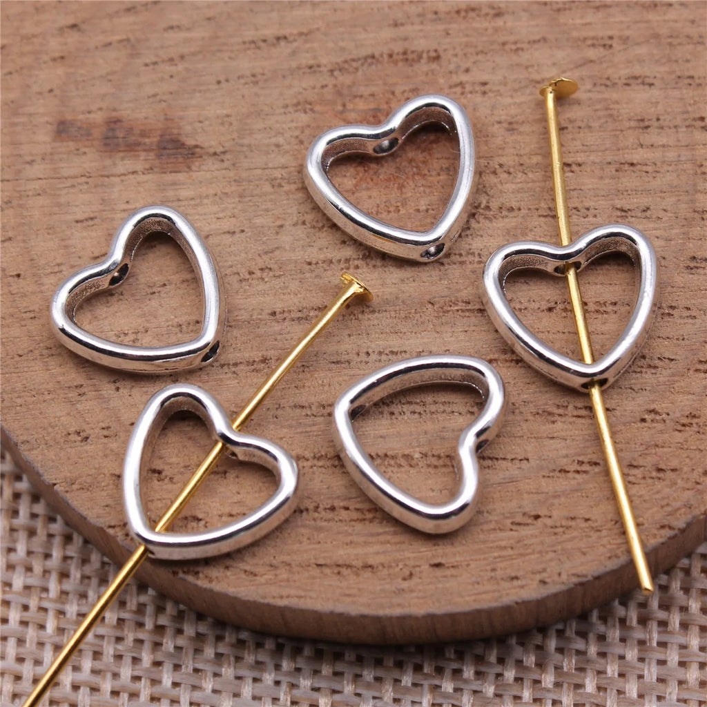 11x12x1.3mm 0.9g Zinc Alloy Heart Connector Charm Findings for DIY Bracelet Necklace Jewelry Making