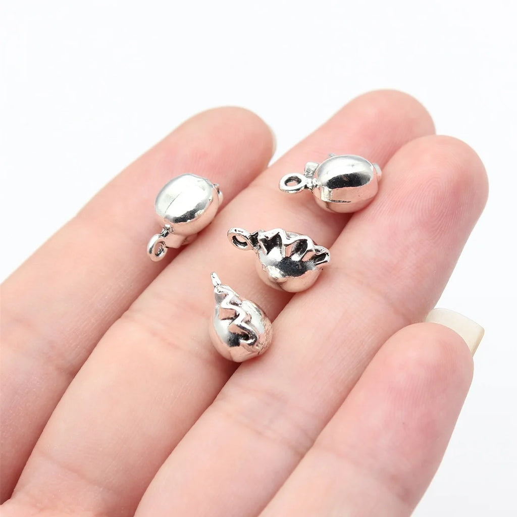 13x8mm 1.85g Antique Silver Zinc Alloy 3D Dumpling Charm Pendant for DIY Necklace Bracelet Making