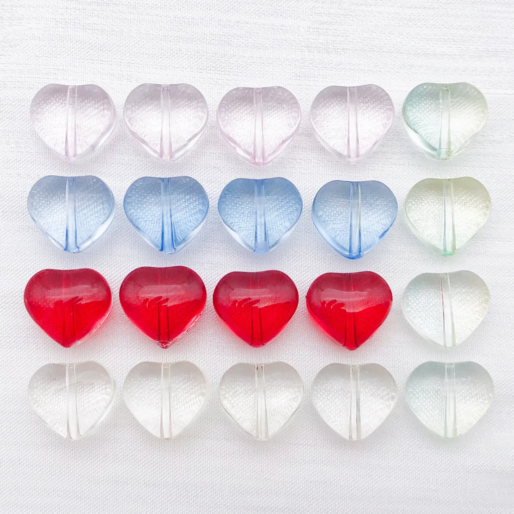 Colorful Glass Small Heart Loose Beads for DIY Phone Strap Bracelet Keychain Jewelry