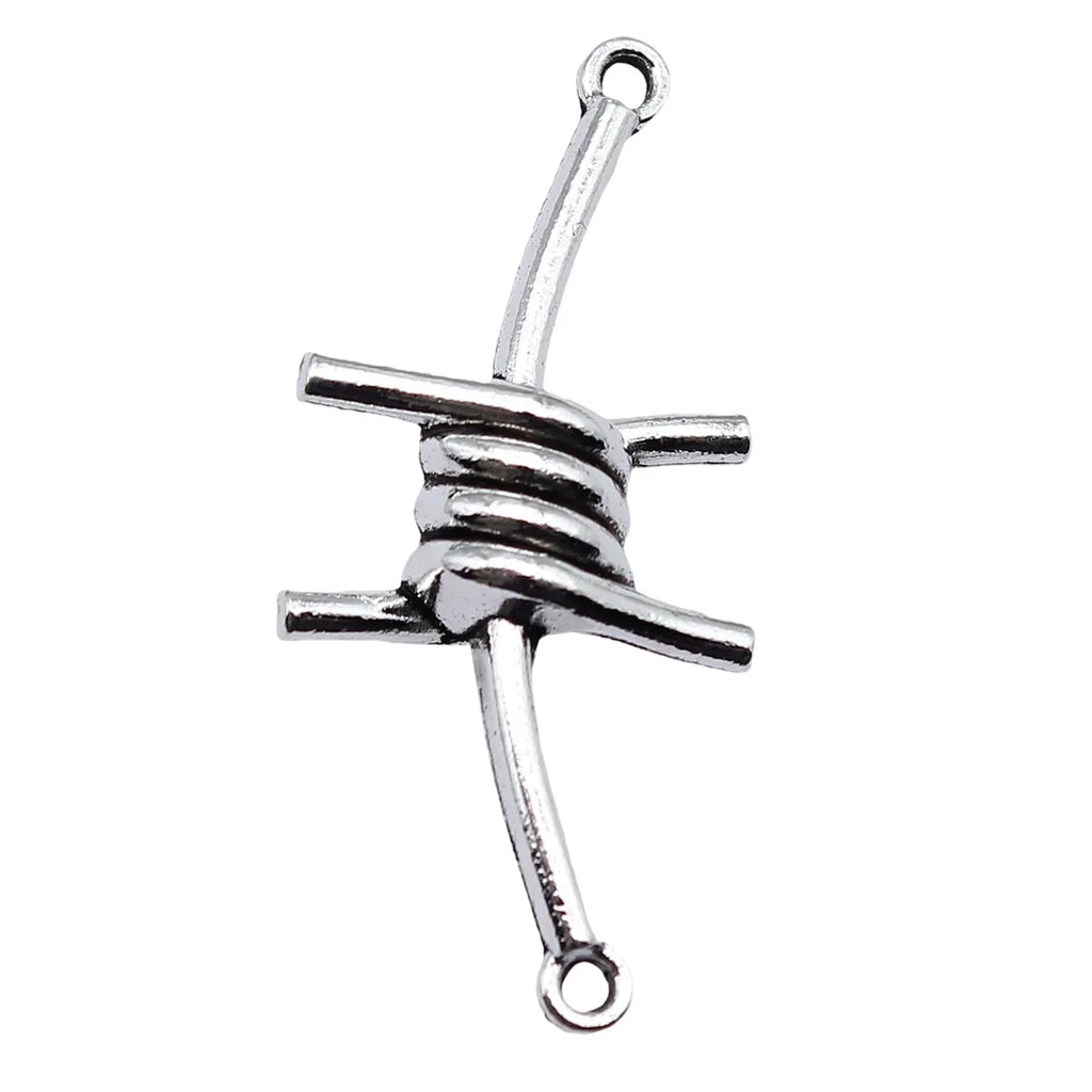 40x19mm 4.6g Antique Silver Zinc Alloy Thorn Connector Charm for DIY Bracelet and Necklace Making