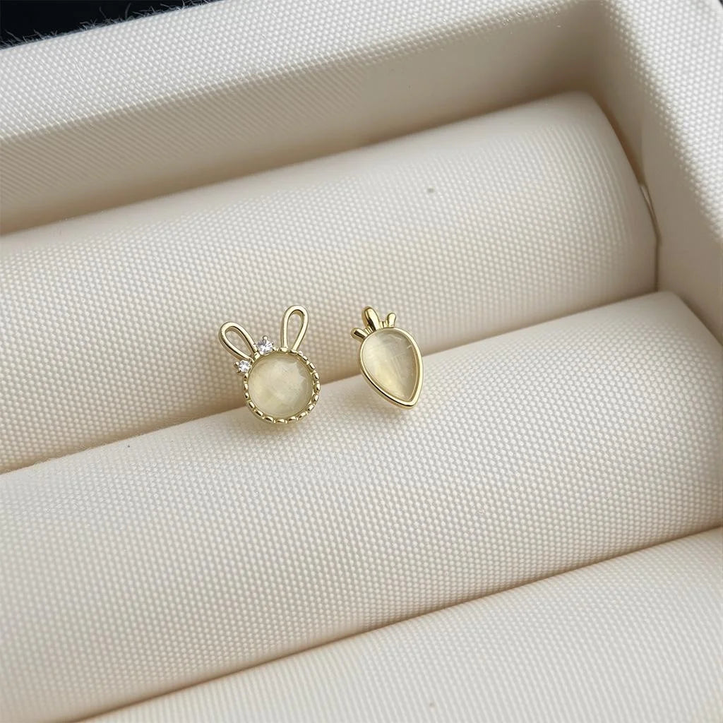 14K Plated Copper Micro Pave Zircon Tiny Stud Earrings Minimalist Geometric Daily Jewelry