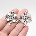 37x30mm 4.6g Multicolor Zinc Alloy Earring Connector Charm for Dangle Earrings DIY Jewelry