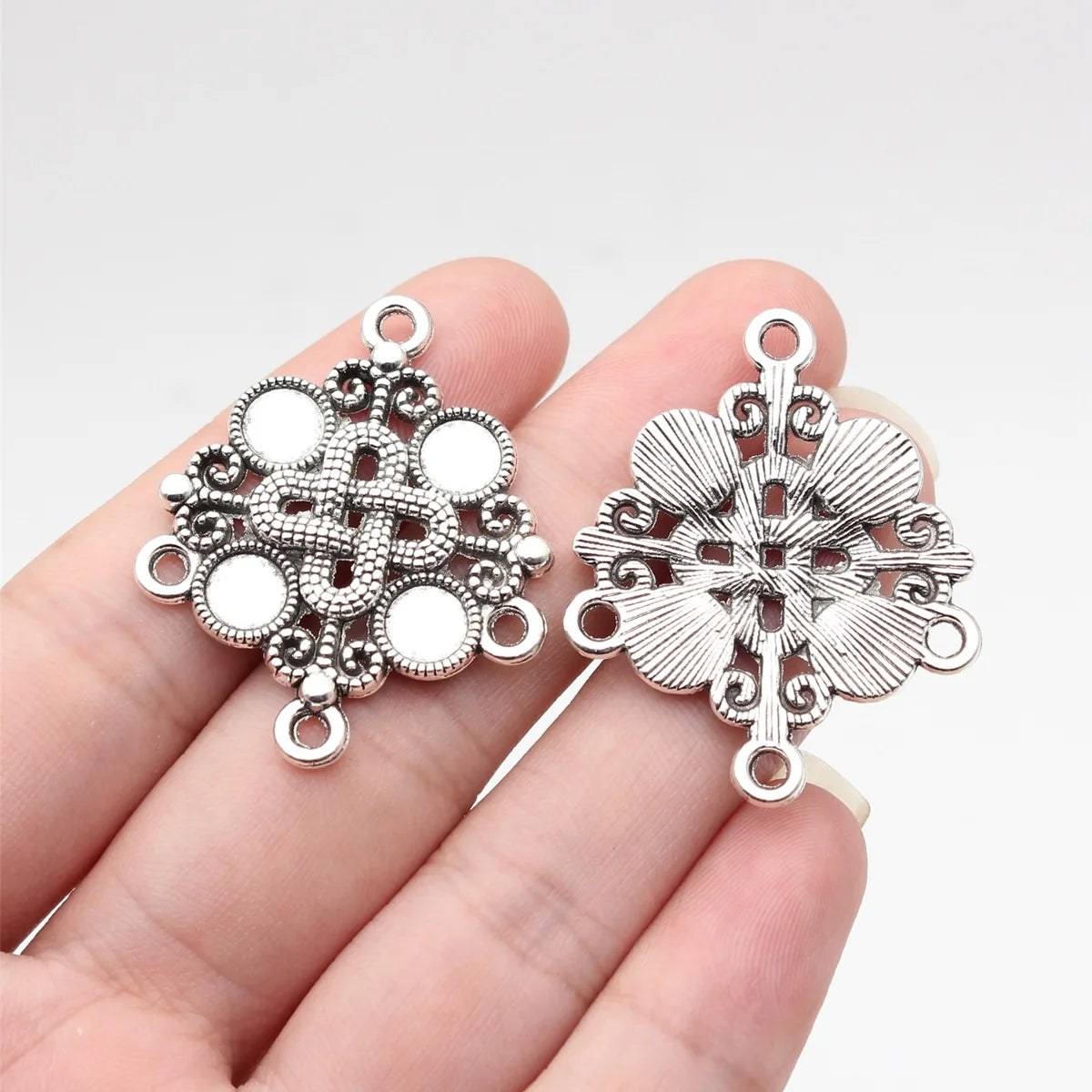 37x30mm 4.6g Multicolor Zinc Alloy Earring Connector Charm for Dangle Earrings DIY Jewelry