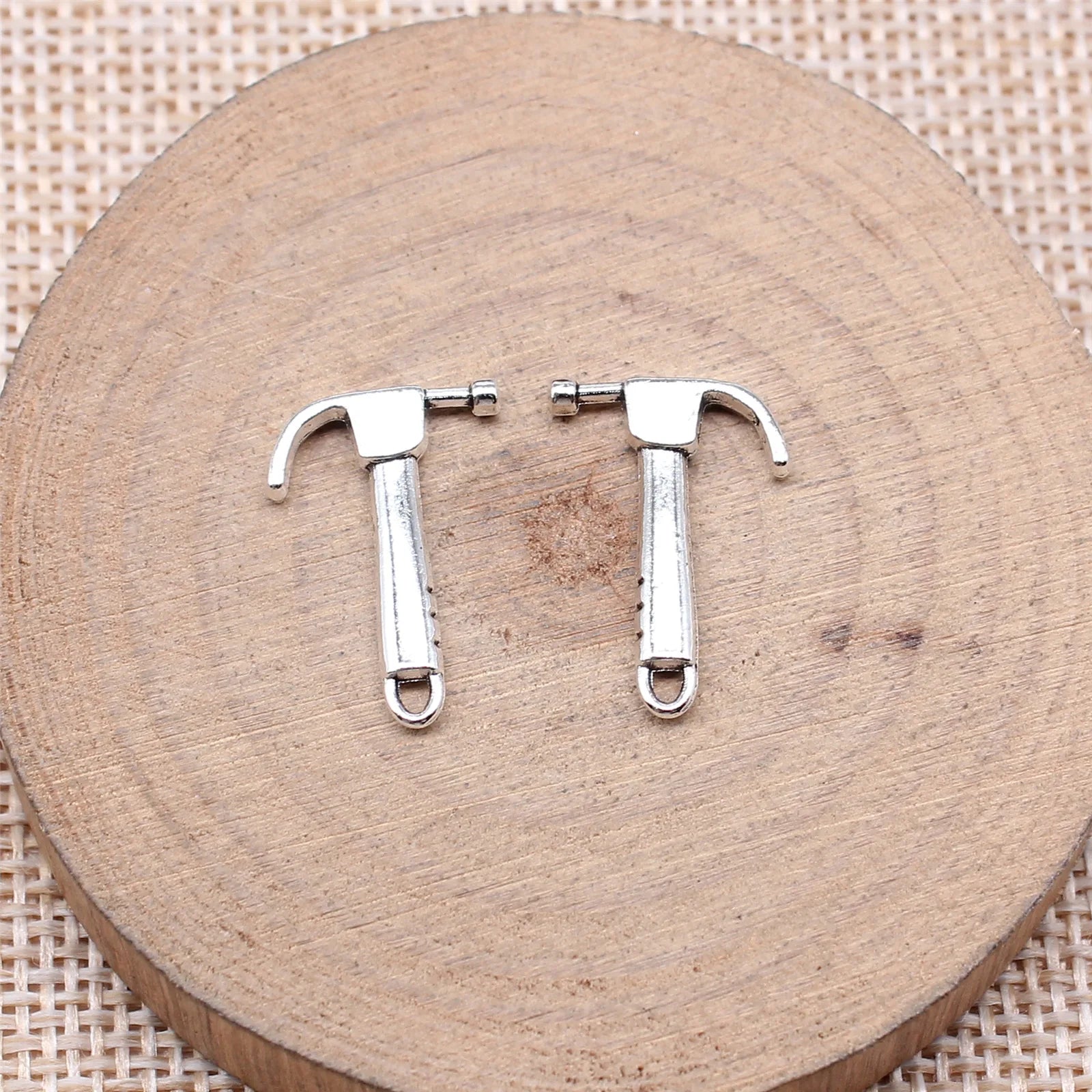 20x13mm 0.84g Antique Silver Zinc Alloy Hammer Charm Pendant for DIY Tool Theme Jewelry Making