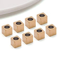 Gold Stainless Steel Square Spacer Cube Beads with Through Hole for DIY Bracelet Necklace