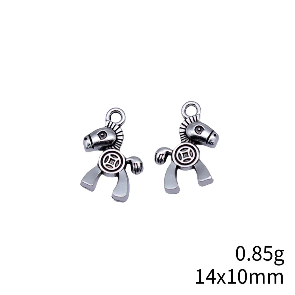 14x10mm 0.85g Zinc Alloy Horse and Coin Charm Pendant for DIY Necklace Bracelet Jewelry Making