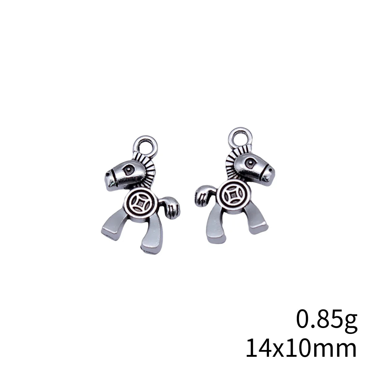 14x10mm 0.85g Zinc Alloy Horse and Coin Charm Pendant for DIY Necklace Bracelet Jewelry Making