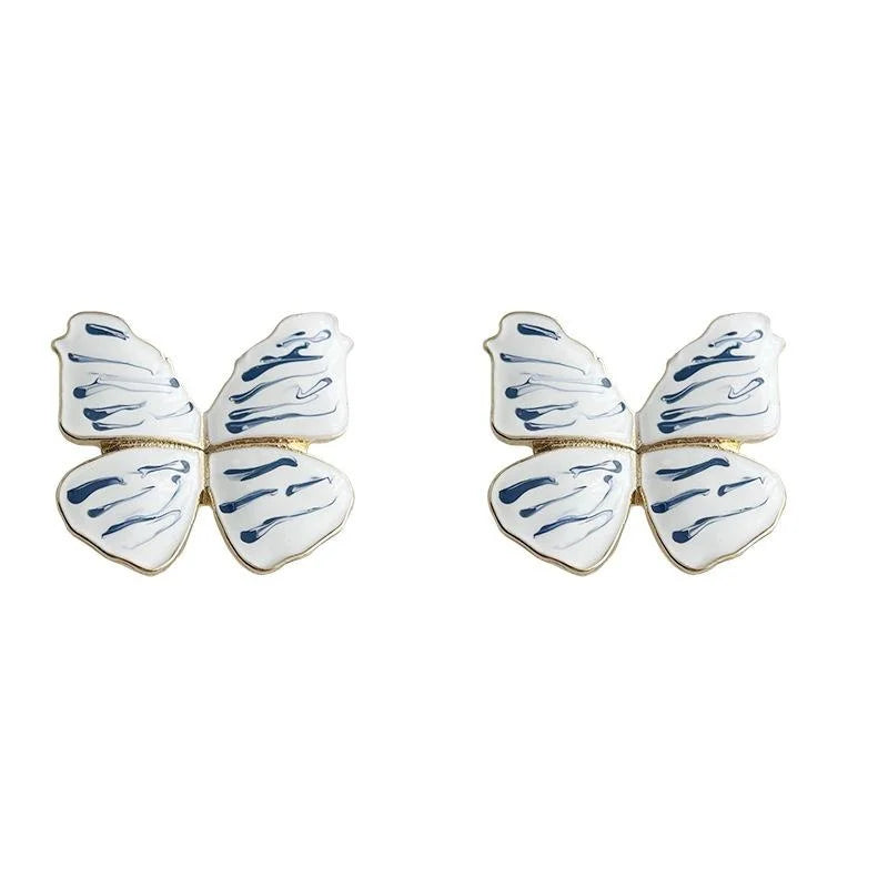 Original Design Alloy Butterfly Stud Earrings New Chinese Floral Geometric Fashion Jewelry