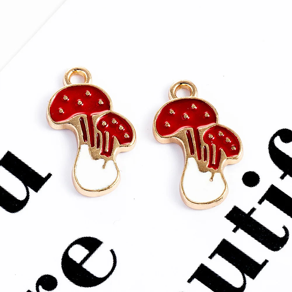 19x12mm KC Gold Zinc Alloy Mushroom Charm Pendant for DIY Necklace Bracelet Jewelry Making