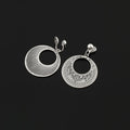 Vintage Ethnic Silver Alloy Hollow Crescent Hoop Drop Stud & Clip On No Piercing Statement Earrings