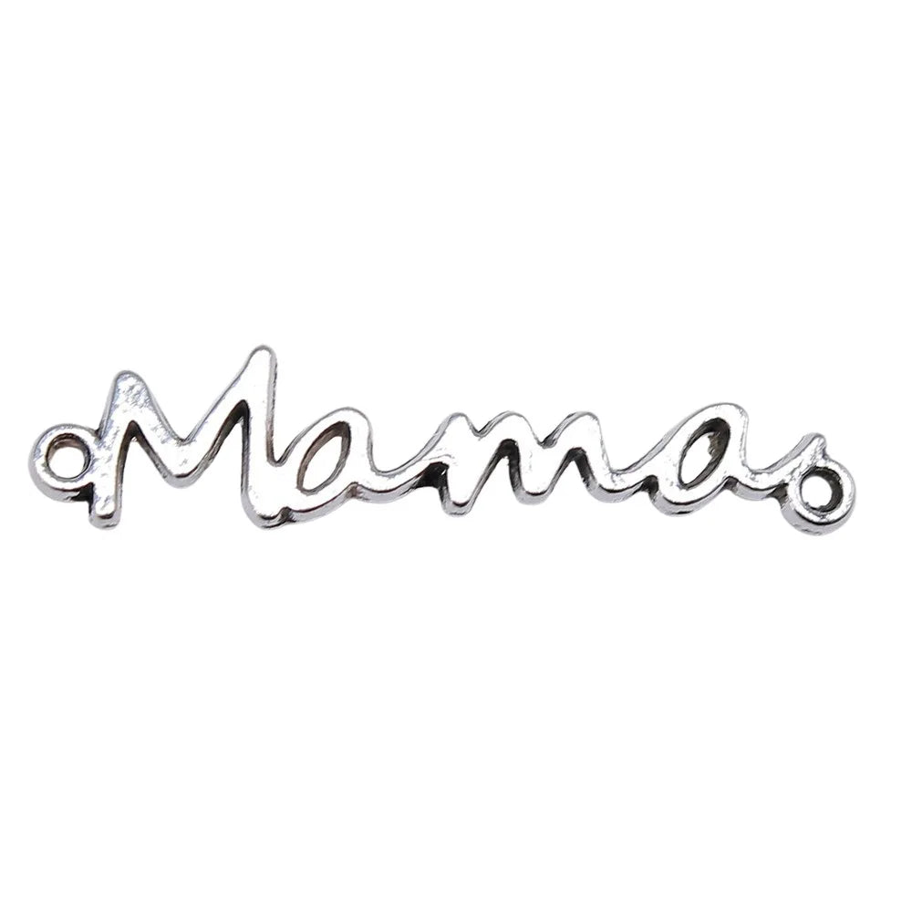37x8mm 0.9g Zinc Alloy Mama Word Connector Charm for DIY Bracelet and Necklace Making