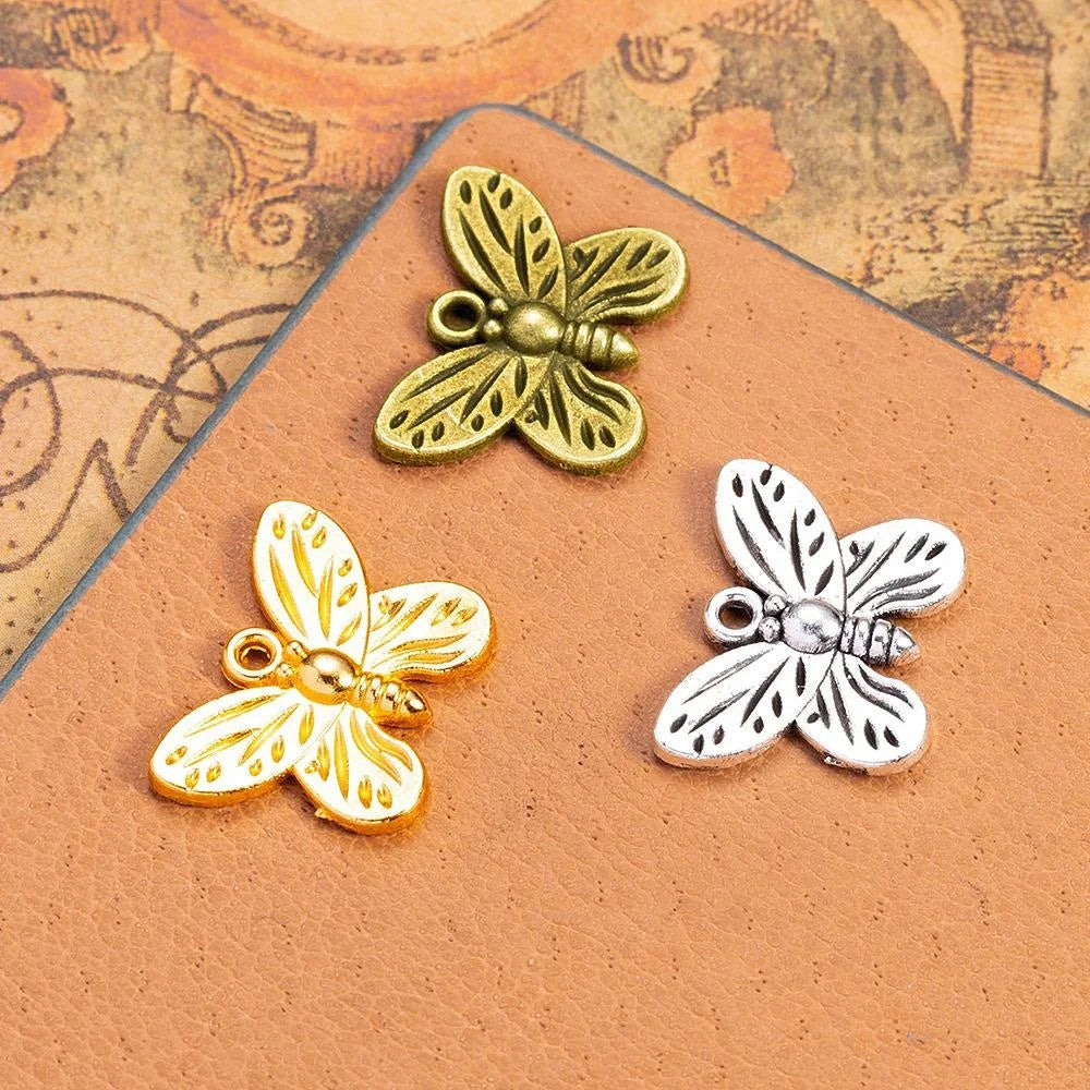 17x13MM Zinc Alloy Butterfly Charm Pendant for DIY Necklace Bracelet Jewelry Making