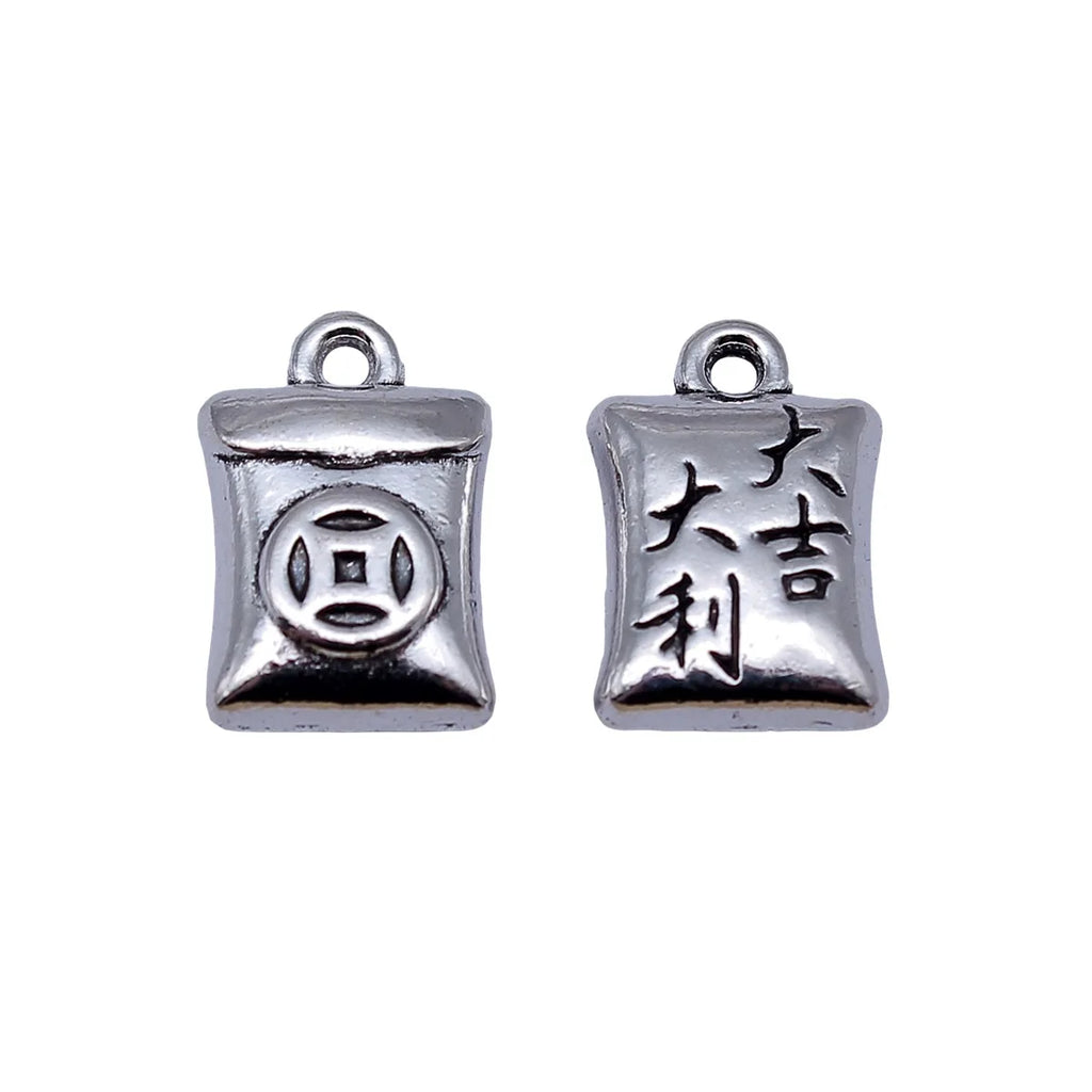 16x10x4.9mm 2.9g Antique Silver Zinc Alloy Red Envelope Charm Pendant for DIY Bracelet Necklace Jewelry
