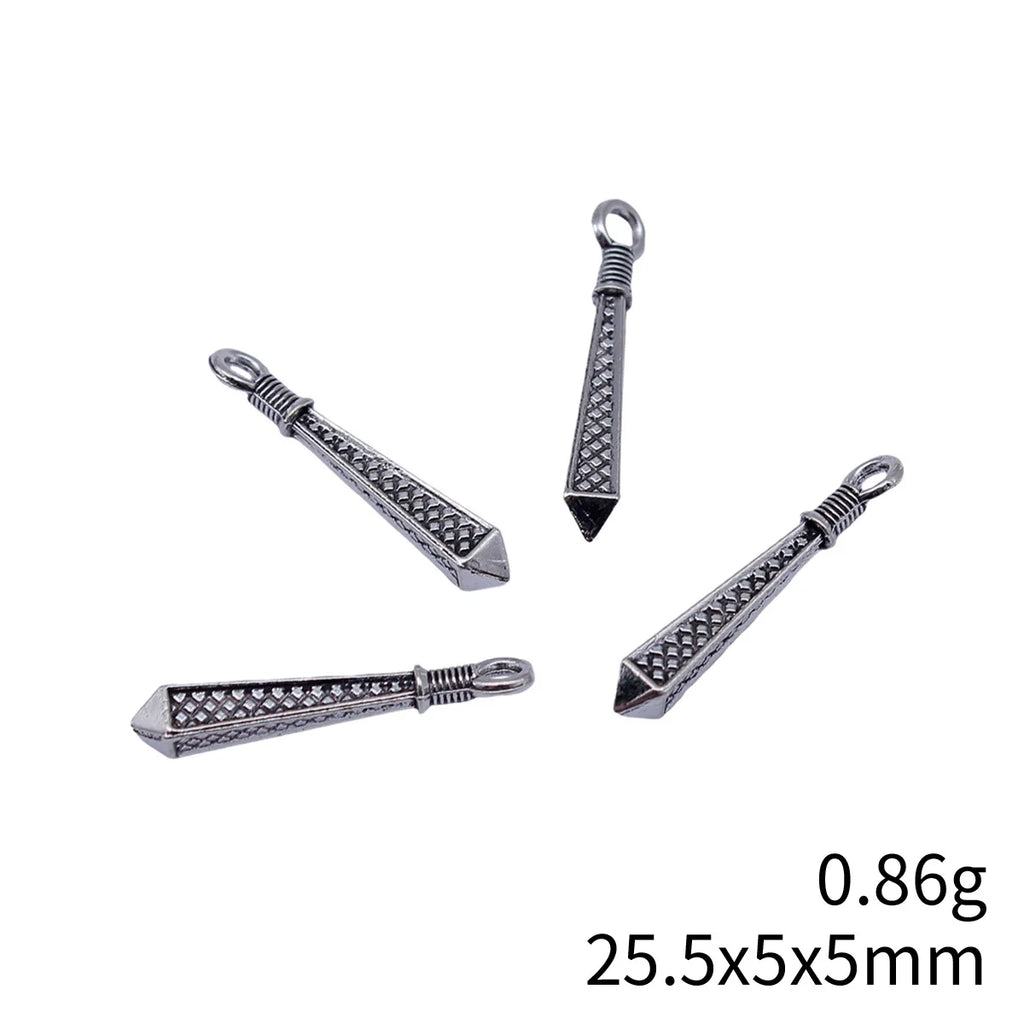 25.5x5x5mm 0.86g Antique Silver Zinc Alloy 3D Cone Spike Charm Pendant for DIY Punk Jewelry Making