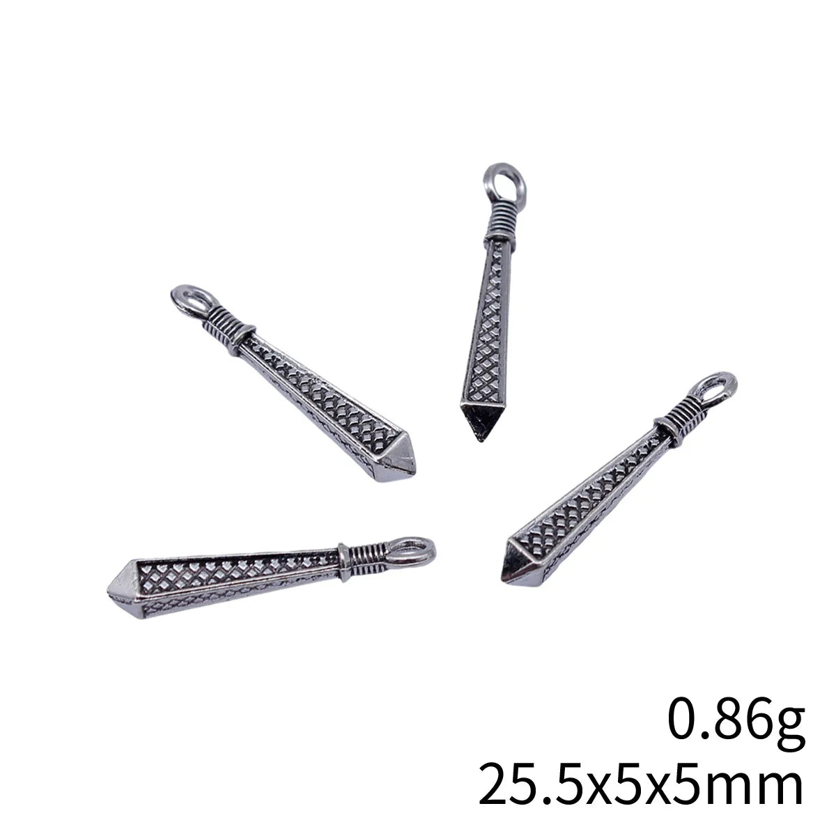 25.5x5x5mm 0.86g Antique Silver Zinc Alloy 3D Cone Spike Charm Pendant for DIY Punk Jewelry Making