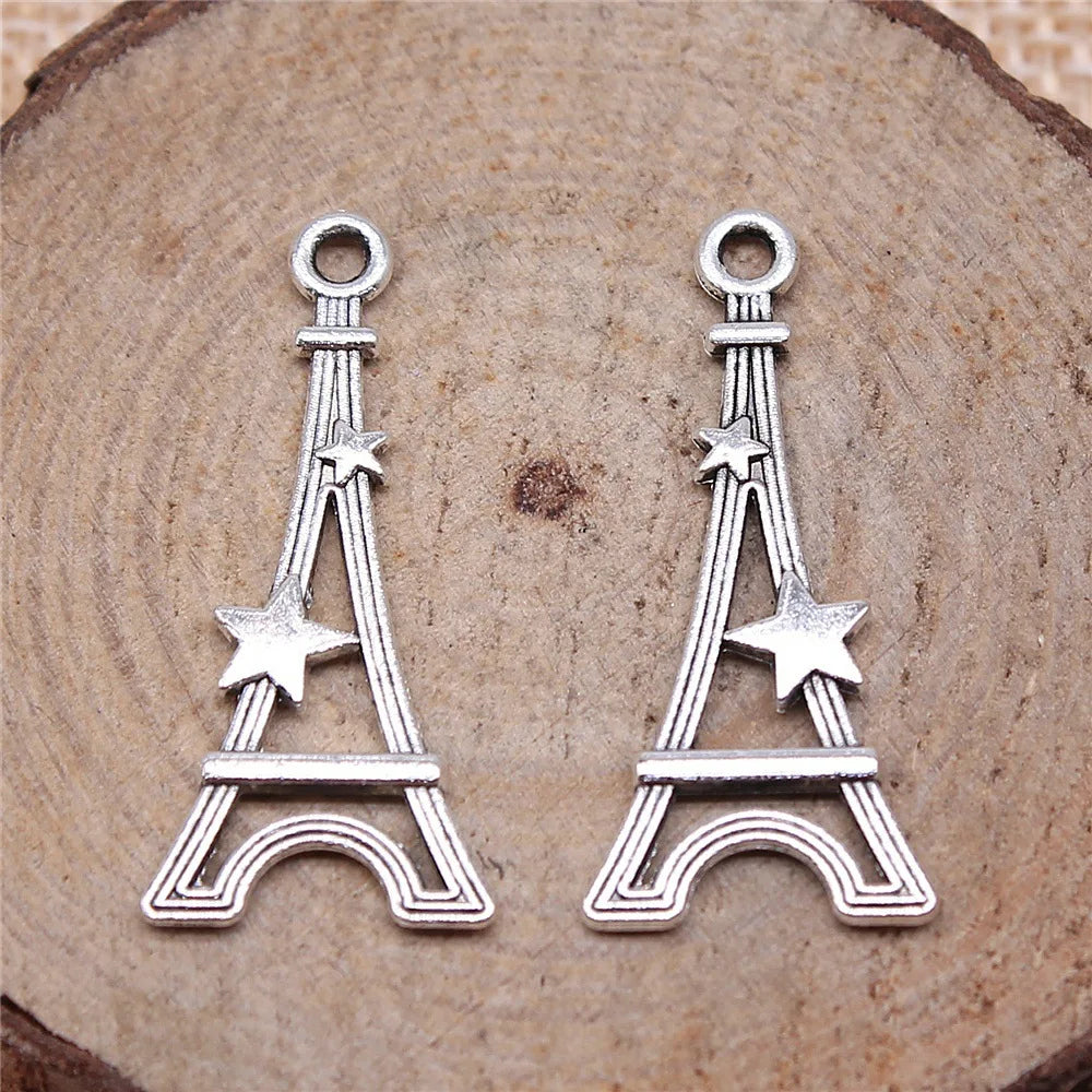 30x13mm 0.7g Multicolor Zinc Alloy Tower Charm Pendant for DIY Bracelet Necklace Jewelry Making