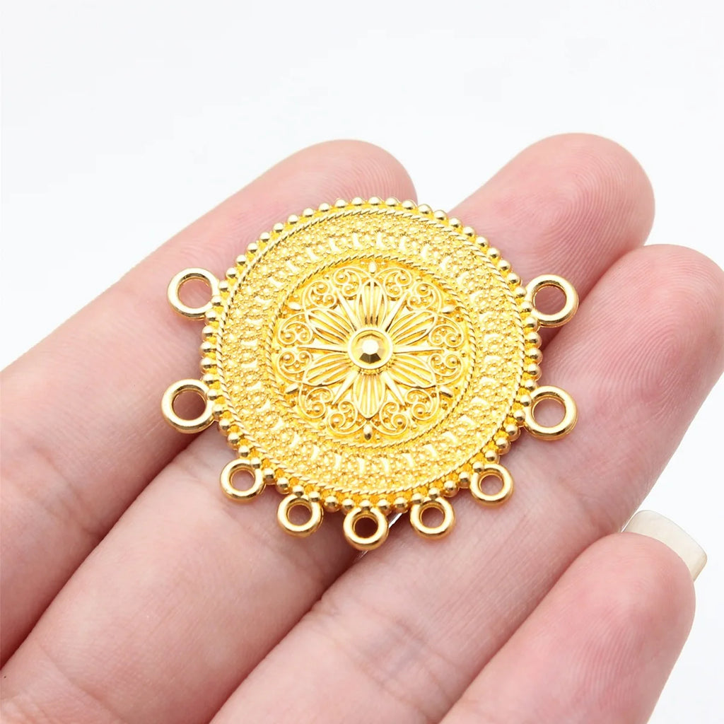 36x33mm 3.8g Multicolor Zinc Alloy Multi-Hole Body Chain Connector Charm for DIY Waist Chain Making