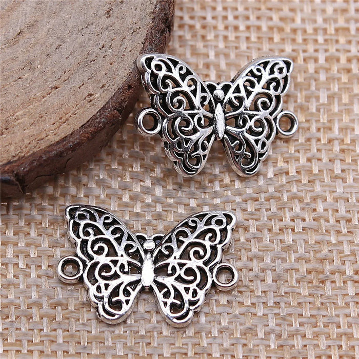 14x21mm 0.9g Zinc Alloy Butterfly Connector Charm for DIY Necklace Bracelet Jewelry Making