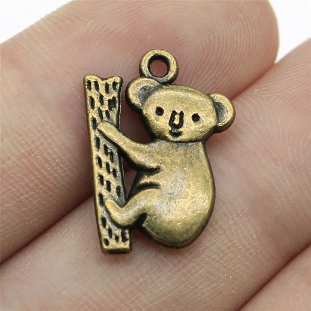 20x14mm 2.1g Multicolor Zinc Alloy Koala Bear Charm Pendant for Necklace Bracelet DIY Jewelry Making