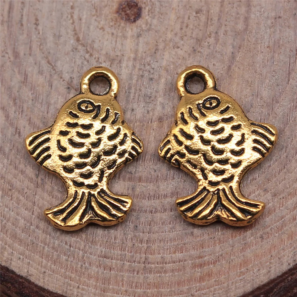 16x11mm 0.95g Multicolor Zinc Alloy Fish Charm Pendant for DIY Ocean Theme Necklace Bracelet Making
