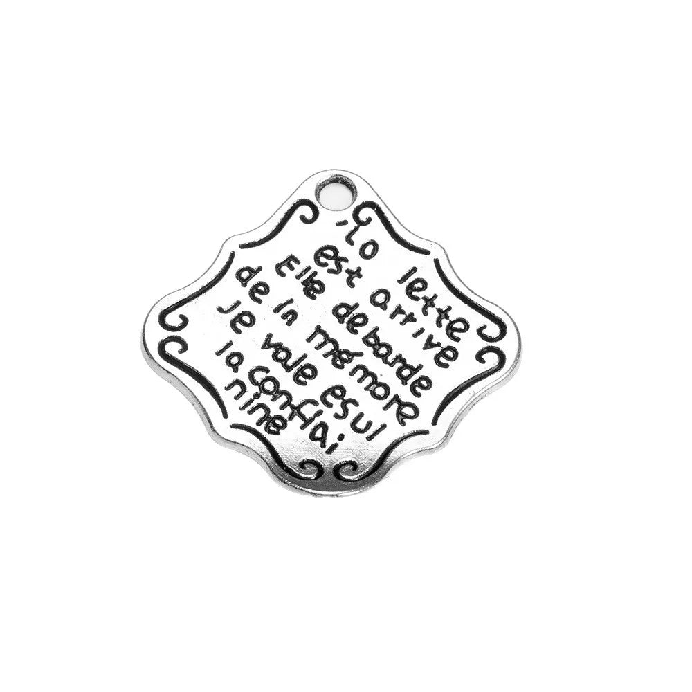 24x24MM Antique Silver Zinc Alloy Notebook Charm Pendant for DIY Necklace Bracelet Jewelry Making