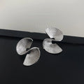 14K Electroplated Copper Geometric Oval Irregular Stud Earrings