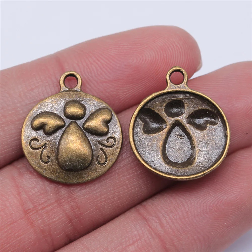 21x18mm 1.3g Multicolor Zinc Alloy Angel Figure Charm Pendant for DIY Necklace Bracelet Making