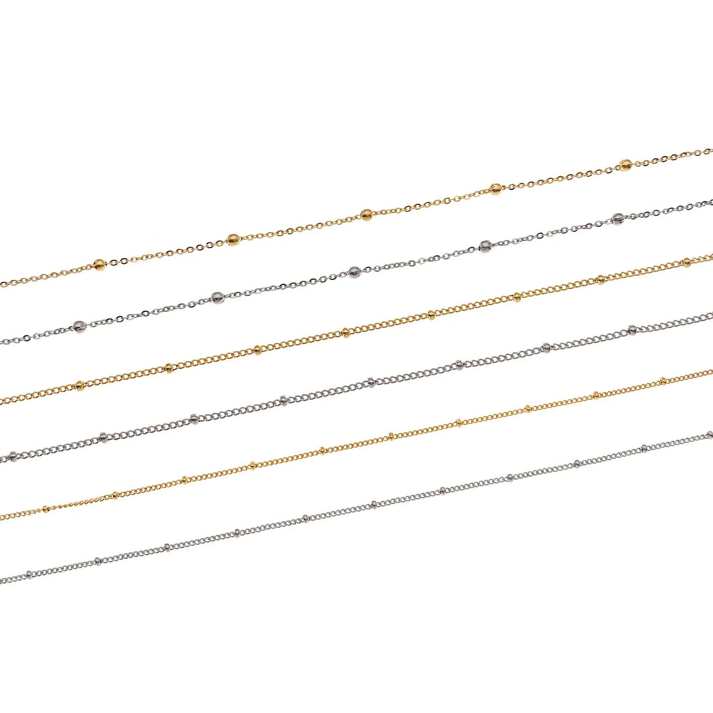 Stainless Steel O Ball Chain Connector Chains for DIY Tassel Necklace Jewelry Making