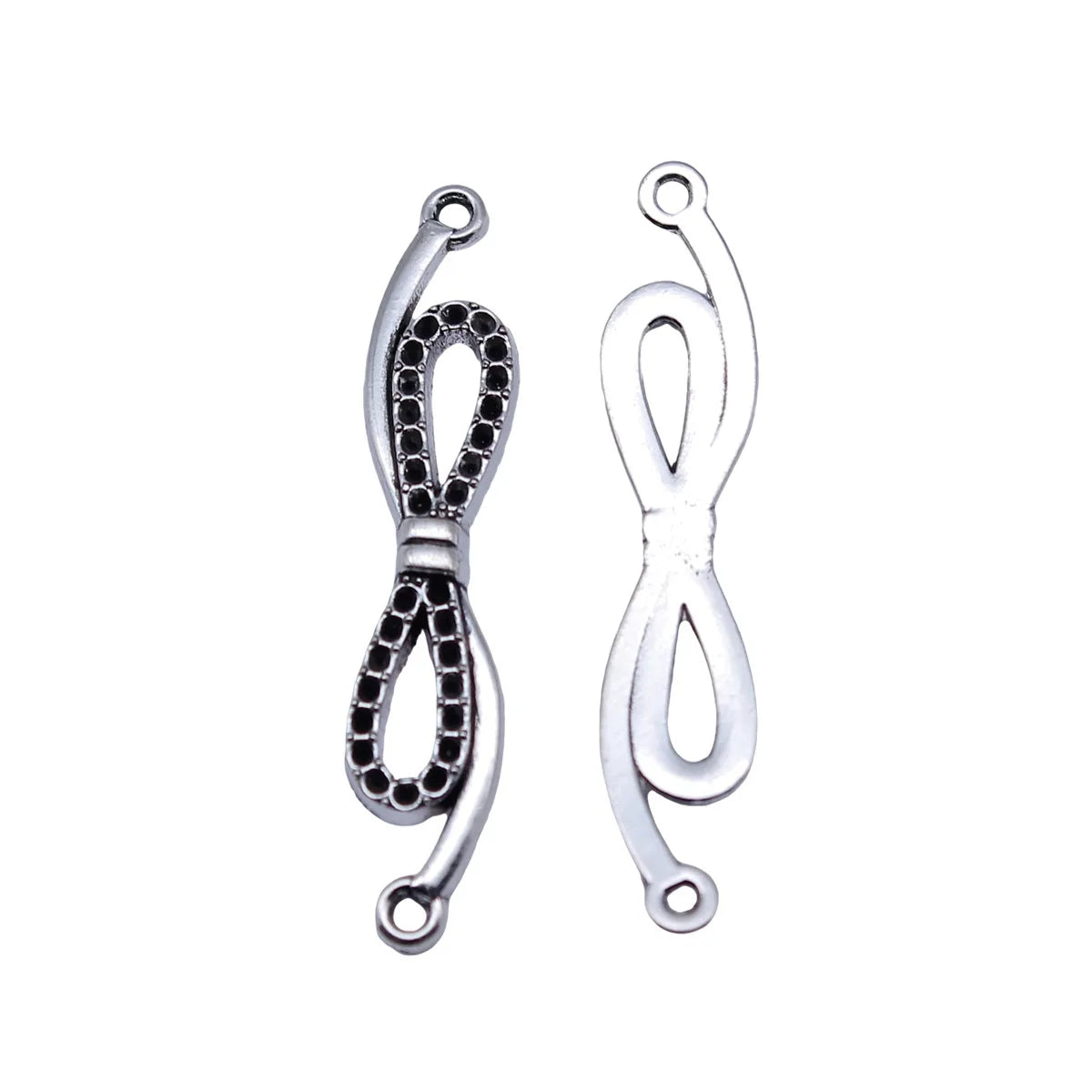37x7mm 1.35g Antique Silver Zinc Alloy Infinity Symbol Connector Charm for DIY Bracelet Jewelry Making