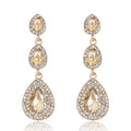 Luxury Teardrop Crystal Rhinestone Chandelier Earrings For Bridal Wedding Party Banquet Gift